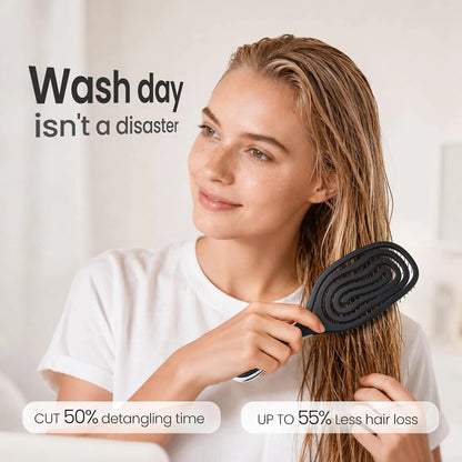 AIMIKE Spiral Hairbrush for Fine Hair, Wet Detangler Brush for Women & Kids