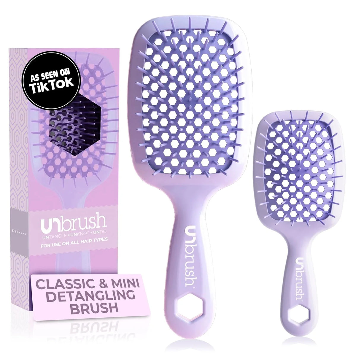FHI Heat UNbrush Detangling Brush Combo Pack - Original + Mini