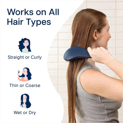 Crave Naturals Glide Thru Hair Brush - Detangler Brush for Curly, Straight, Wet or Dry Hair - Gentle Detangling Brushes for Adults, Kids, Toddlers - Hair Accessories for Women, 7.5x3" - Pink