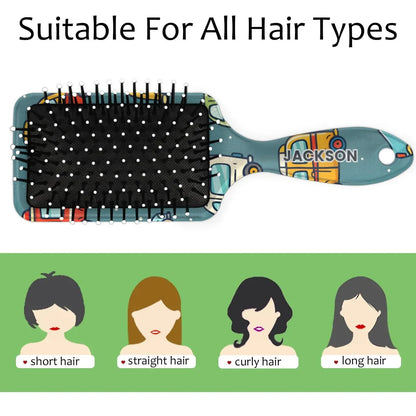 Personalized Cool-Rocket Detangler-Hair-Brush for Kids-Boys,Glides Through Tangles Comb,Custom Name Hair Brushes for All Hair Types Wet/Dry/Curly/Thick Hair,Dark Blue