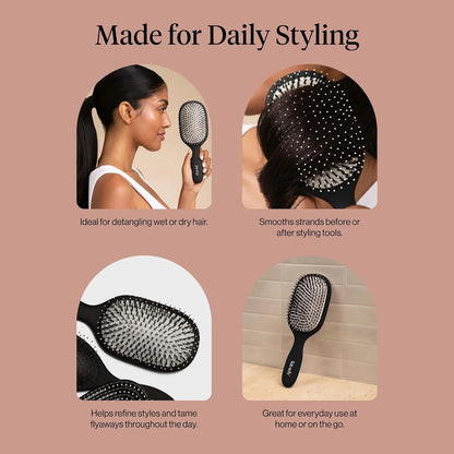 Kitsch Smooth & Polish Hair Brushes For Women and Men - Black