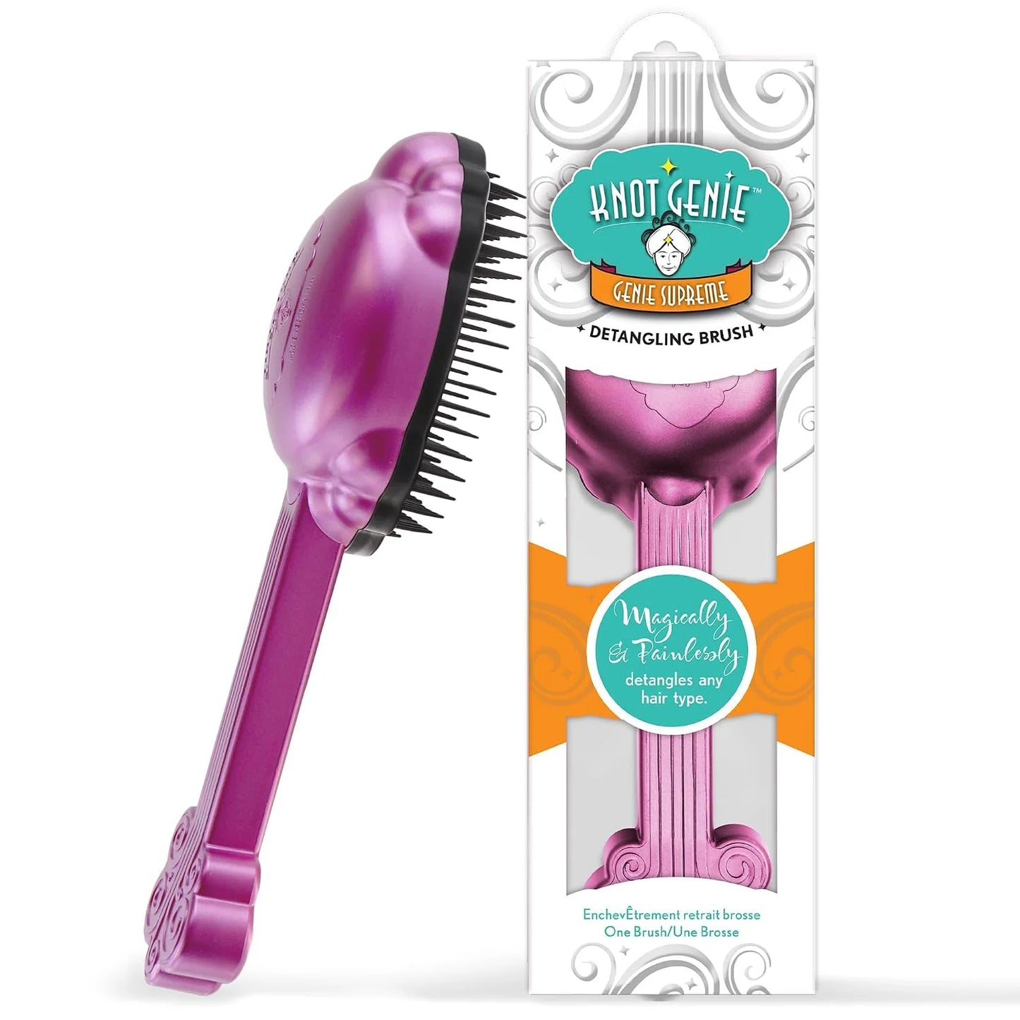 Knot Genie - Genie Supreme Detangling Brush, Soothing Silver