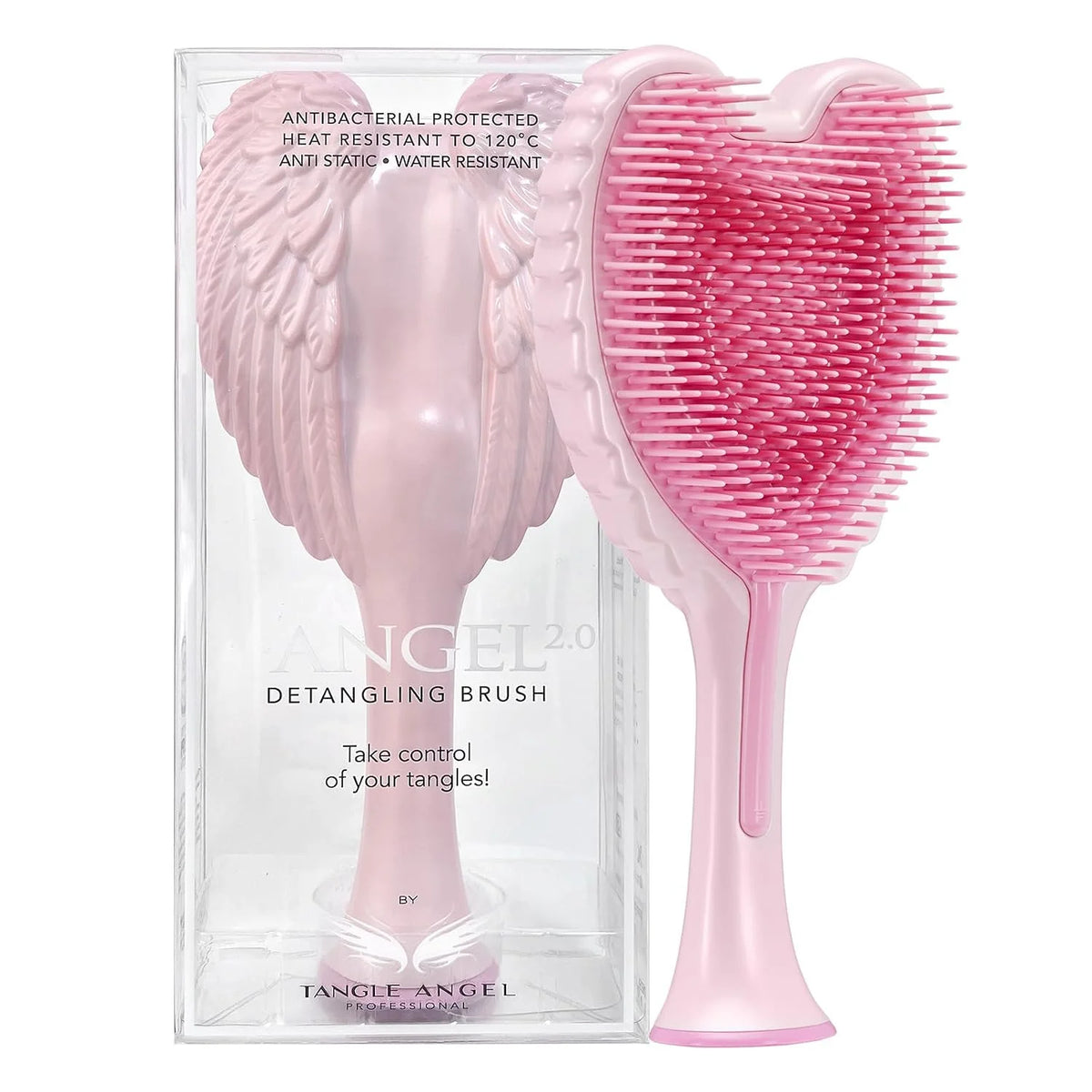 Detangling Hair Brush - Anti Static Angel Wing Hair Brush with Soft & Flexible Bristle for Straight & Wavy Hair - Tangle Angel Hair Detangler Brushes for Blow Drying & Shower - Two Tone Lilac Ivory