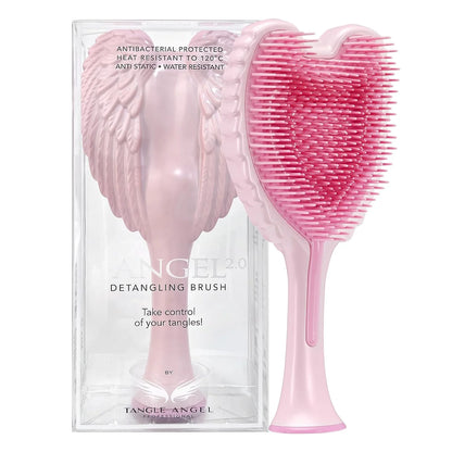 Detangling Hair Brush - Anti Static Angel Wing Hair Brush with Soft & Flexible Bristle for Straight & Wavy Hair - Tangle Angel Hair Detangler Brushes for Blow Drying & Shower - Two Tone Lilac Ivory
