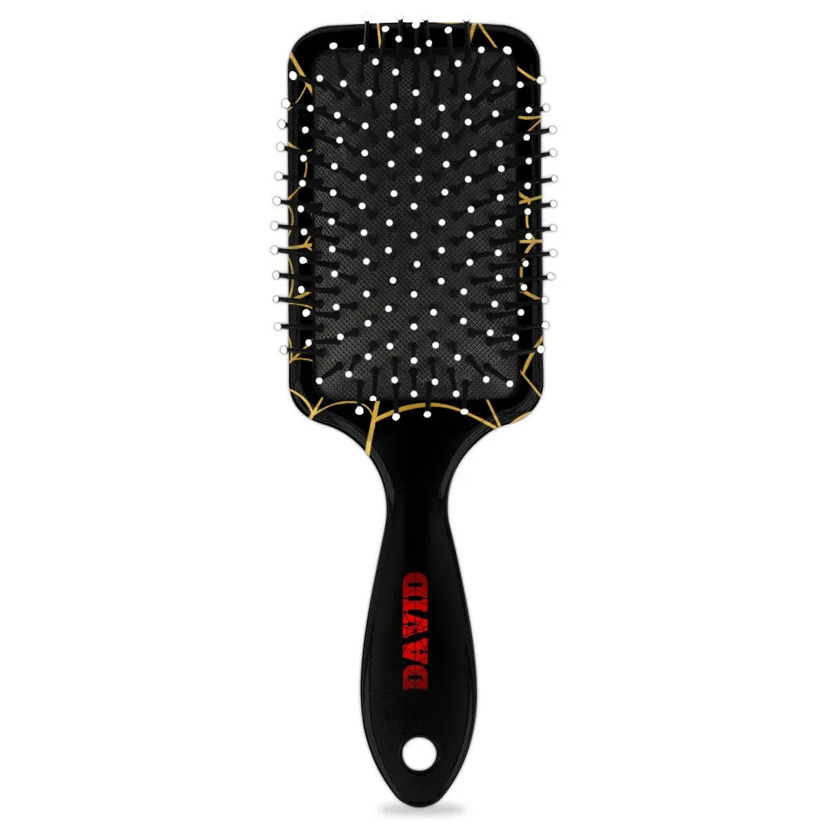 Personalized-Kids-Hair-Brush for Boy Girls Custom Gift Detangler Brush Soft Bristle Hair Brushes Travel Hair Brush for All Hair Types Christmas Hallowmas Spider Web Sliver Dot