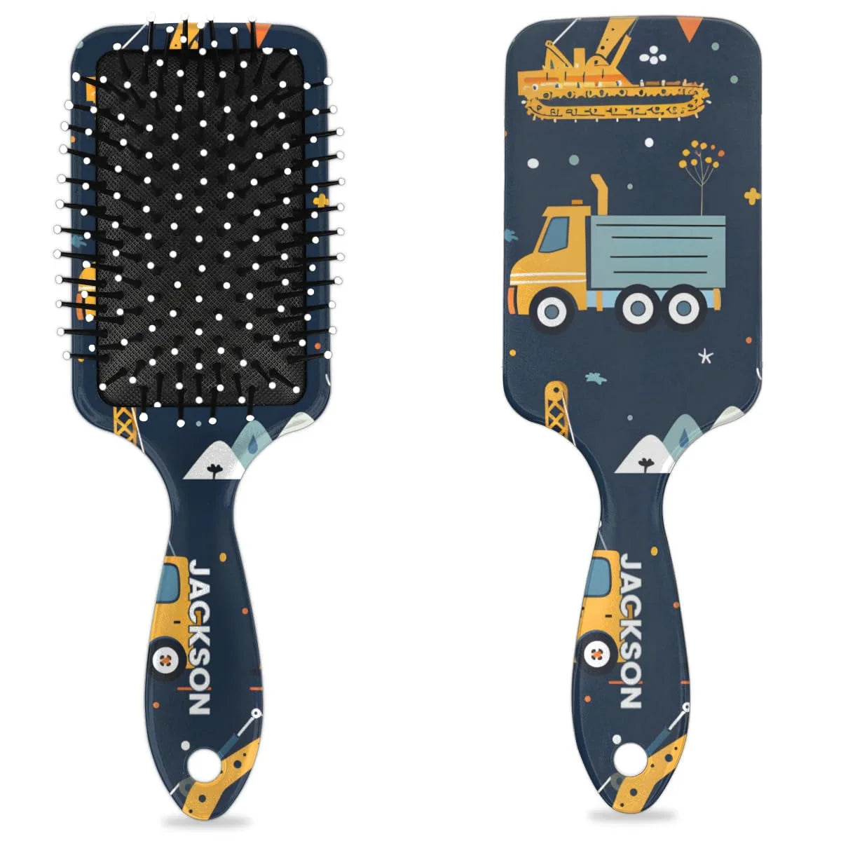 Personalized Cute Car Detangler-Hair-Brush for Kids Boys,Glides Through Tangles Comb,Custom Name Hair Brushes for All Hair Types Wet/Dry/Curly/Thick Hair,White 2