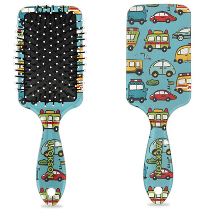 Personalized Cute Car Detangler-Hair-Brush for Kids Boys,Glides Through Tangles Comb,Custom Name Hair Brushes for All Hair Types Wet/Dry/Curly/Thick Hair,White 2