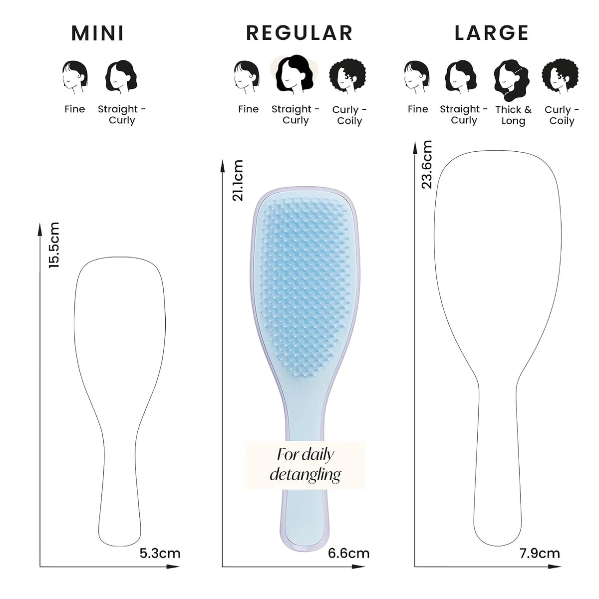 Tangle Teezer The Ultimate Detangler Hairbrush | For Wet & Dry Hair | Detangles All Hair Types | Reduces Breakage, Eliminates Knots | Two-Tiered Teeth & Comfortable Handle | Lilac Cloud Blue