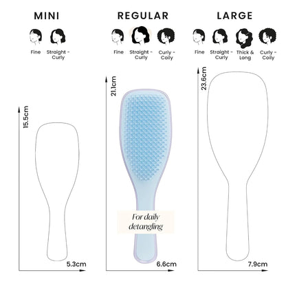 Tangle Teezer The Ultimate Detangler Hairbrush | For Wet & Dry Hair | Detangles All Hair Types | Reduces Breakage, Eliminates Knots | Two-Tiered Teeth & Comfortable Handle | Lilac Cloud Blue