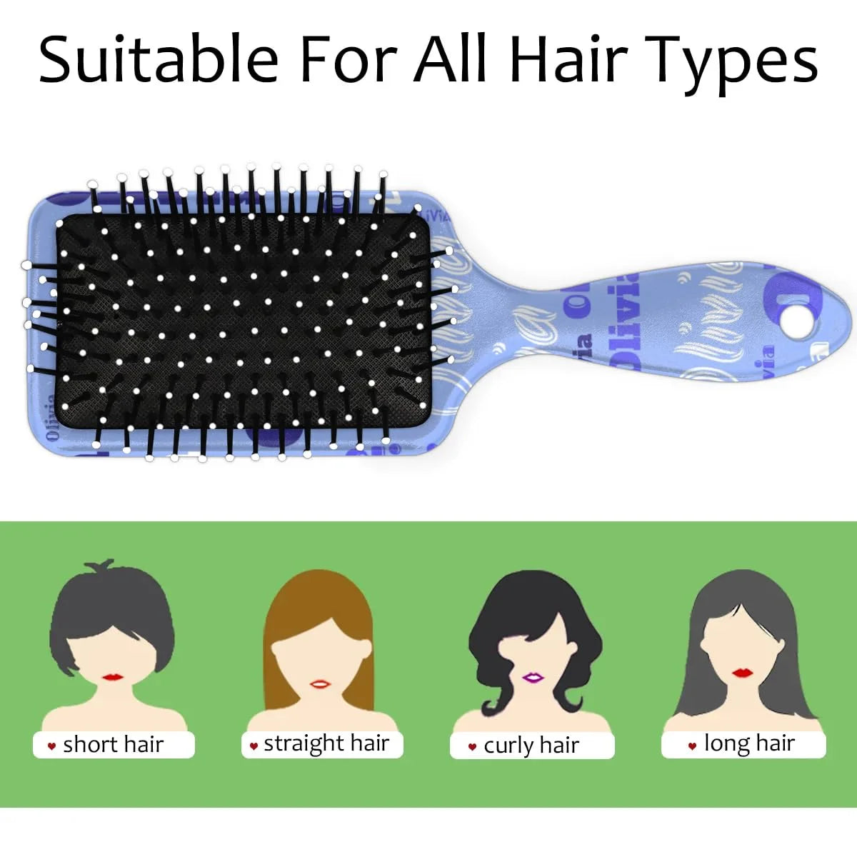 Personalized Name Hair Brush Detangler Brush Gifts for Women Man Custom Detangler-Hair-Brush Kids-Toddler-Girls for Travel All Hair Types
