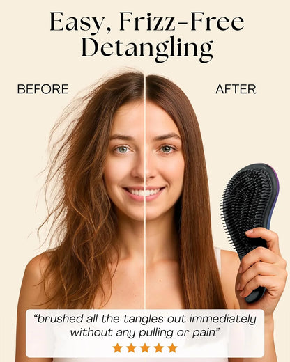 Lily England Detangling Comb & Brush Set for Girls, Tail & Wide Tooth Comb