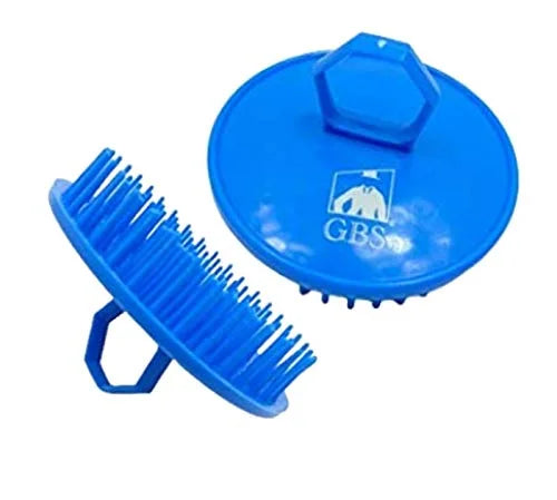 G.B.S Easy to Hold Hair Scalp Shampoo Brush Scrubber, 4 Black, 4 Red, Pack of 8