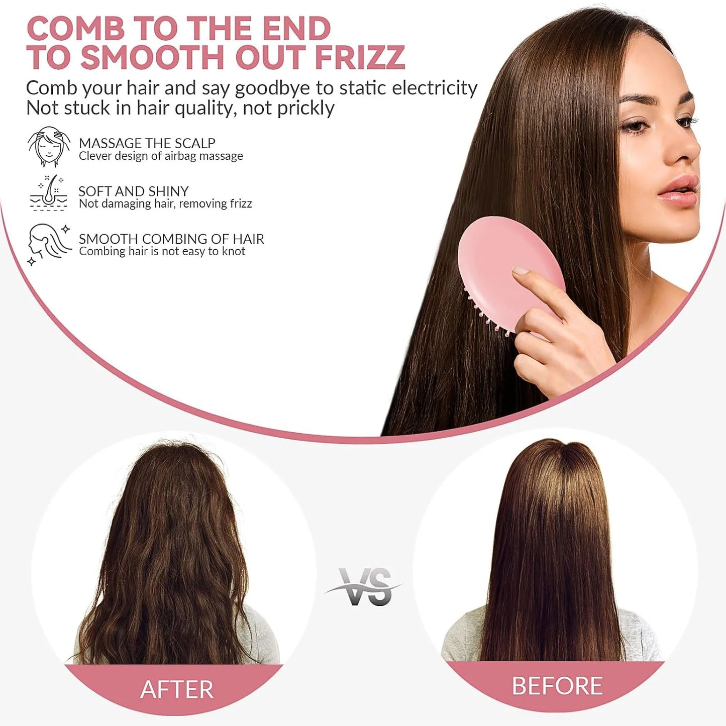 2P Mini Hair Brush,Brush Squirt Detangling Brush,Mini Detangler Brush, No Tangle Ultra-Soft IntelliFlex Bristles,with Ease Knots Without Tears or Breakage (Bright flour)