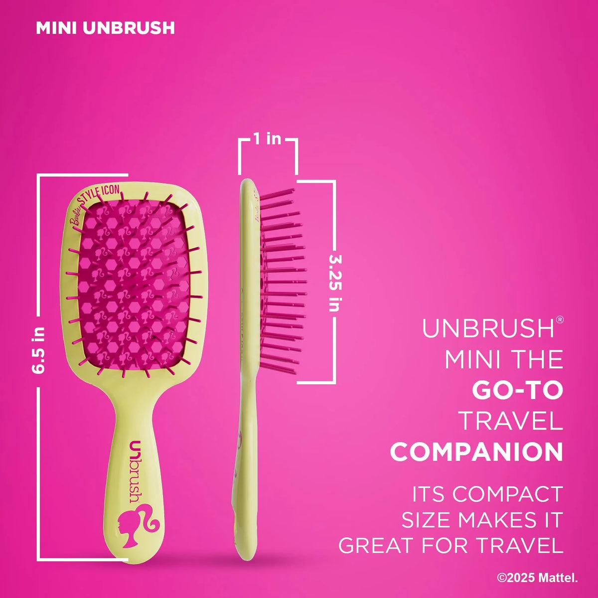FHI Heat UNbrush Barbie Detangling Brush Duo - Style Icon - Yellow
