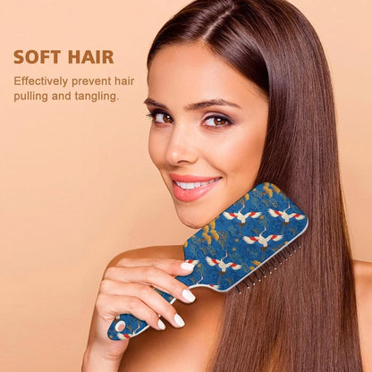 Air Cushion Comb for Massage Japanese Ocean Wave Fish Koifish Art, For Curly Long Thick Straight Hair, Women Girls Ladies
