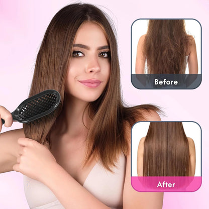 Vented Detangling Hair Brush - 2 Pack Detangler Hairbrush for Effortless Tangle Removal - Ultra-Soft Bristles -For Natural Curly Straight Wet Dry Damaged Hair for Women Men Kids - Black & Blue