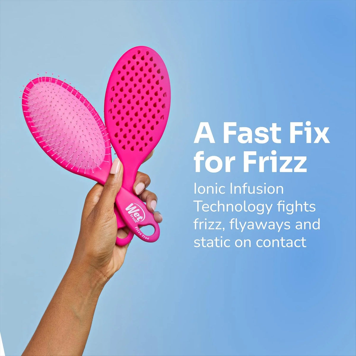Wet Brush Frizz-Free Detangler Brush with Ionic Technology, Pink, Provides Frizz Control, Reduces Static, and Smooths All Hair Types, Best For Dry Hair, Made for Women, Men & Kids