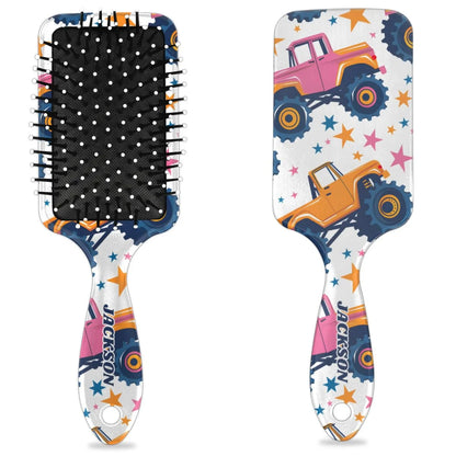 Personalized Cute Car Detangler-Hair-Brush for Kids Boys,Glides Through Tangles Comb,Custom Name Hair Brushes for All Hair Types Wet/Dry/Curly/Thick Hair,White 2