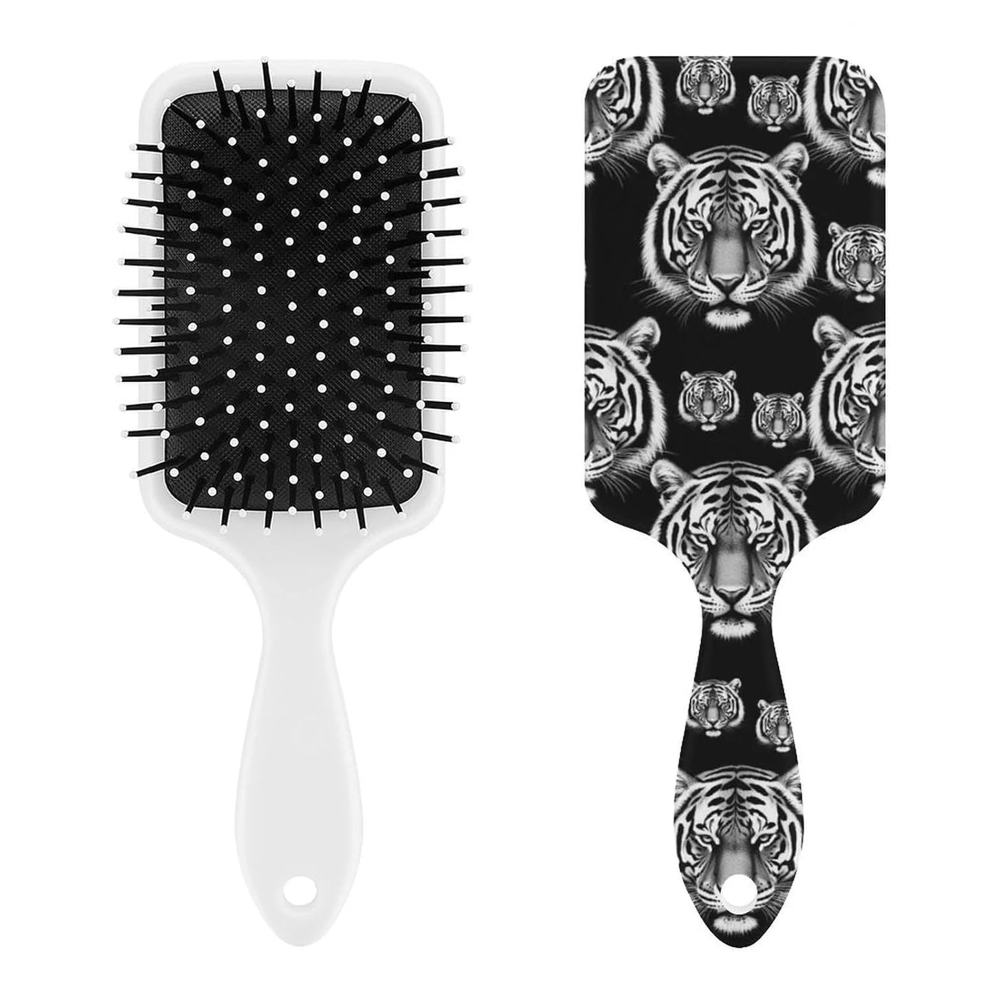 Air-Cushion Comb Black Gold Glitter Cheetah Leopard Print, Smooth Hair Salon Anti-Knotting Fluffy, For Long Thick Curly Hair, 1 Pack