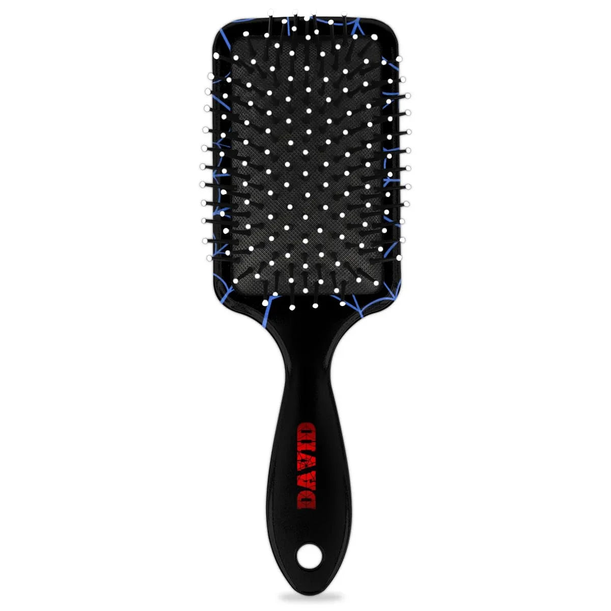 Personalized-Kids-Hair-Brush for Boy Girls Custom Gift Detangler Brush Soft Bristle Hair Brushes Travel Hair Brush for All Hair Types Christmas Hallowmas Spider Web Sliver Dot