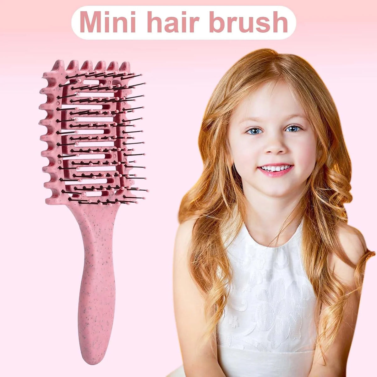 Curl Defining Brush for Curly Hair, Vented Detangling Hair Brush for Wet and Dry Styling, Curved Brush for Shaping and Smoothing Curl Clumps, Lightweight Hair Brush (2Pcs Black)