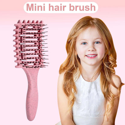 Curl Defining Brush for Curly Hair, Vented Detangling Hair Brush for Wet and Dry Styling, Curved Brush for Shaping and Smoothing Curl Clumps, Lightweight Hair Brush (2Pcs Black)