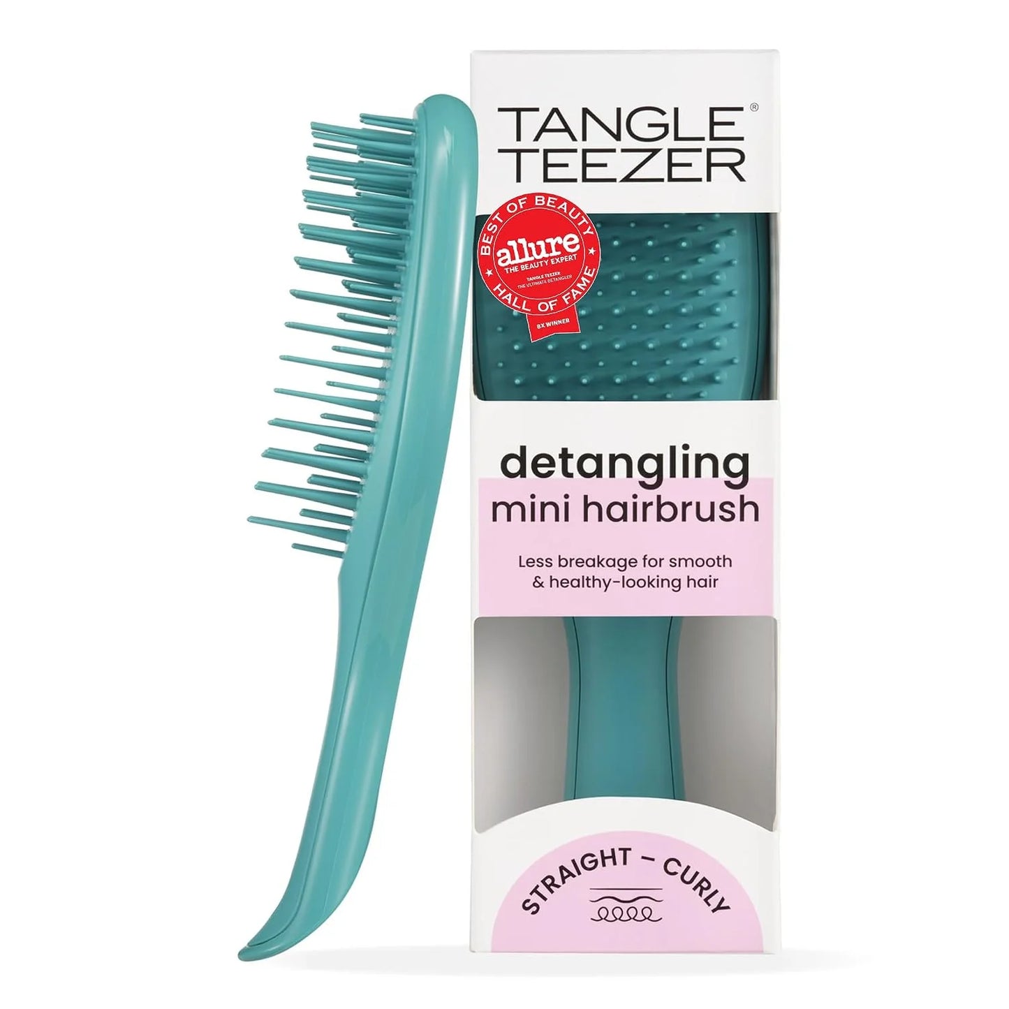 Tangle Teezer Ultimate Detangler Mini Hair Brush, Pink & Mint