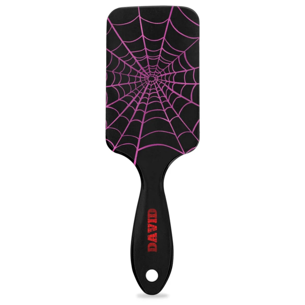 Personalized-Kids-Hair-Brush for Boy Girls Custom Gift Detangler Brush Soft Bristle Hair Brushes Travel Hair Brush for All Hair Types Christmas Hallowmas Spider Web Sliver Dot