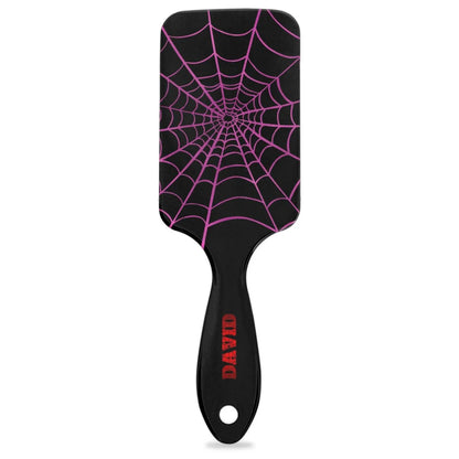 Personalized-Kids-Hair-Brush for Boy Girls Custom Gift Detangler Brush Soft Bristle Hair Brushes Travel Hair Brush for All Hair Types Christmas Hallowmas Spider Web Sliver Dot