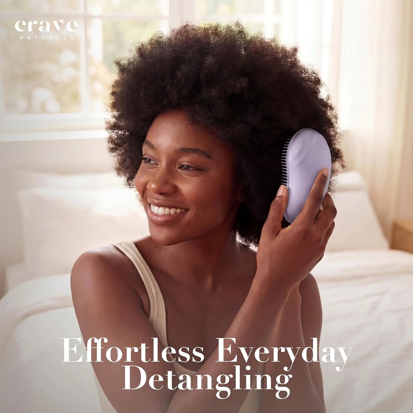 Crave Naturals Mini Detangler Hair Brush Turquoise – Glide Thru Hair Detangler Brush for Women, Kids & Toddlers – Gentle Scalp Care, No-Pain Tangle-Free Hairbrush for All Hair Types, Travel Hair Brush