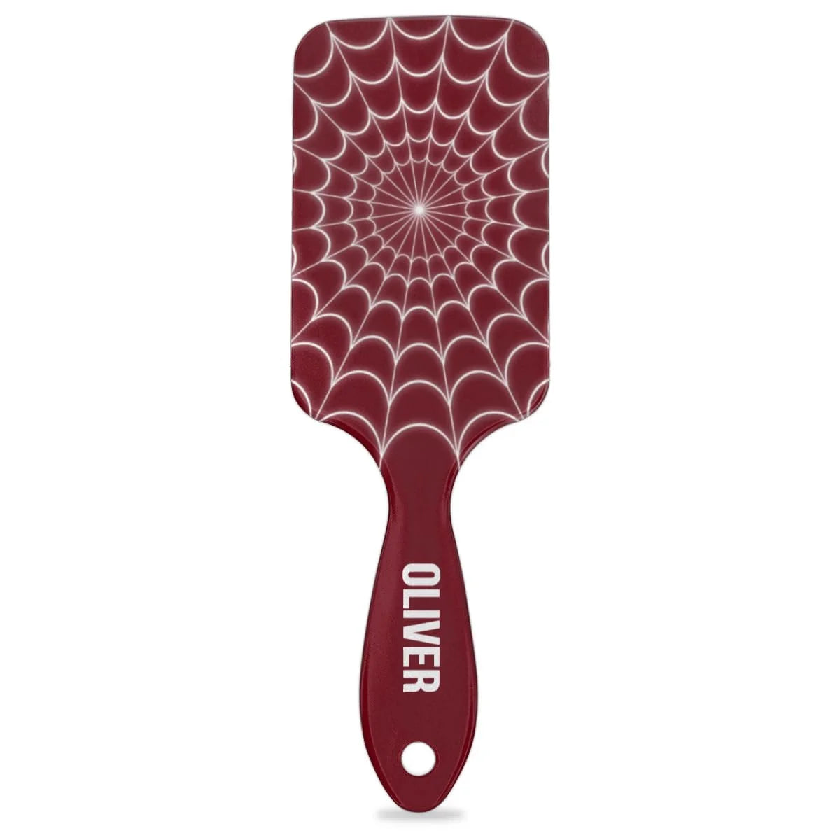 Personalized-Kids-Hair-Brush for Boy Girls Custom Gift Detangler Brush Soft Bristle Hair Brushes Travel Hair Brush for All Hair Types Christmas Hallowmas Spider Web Sliver Dot