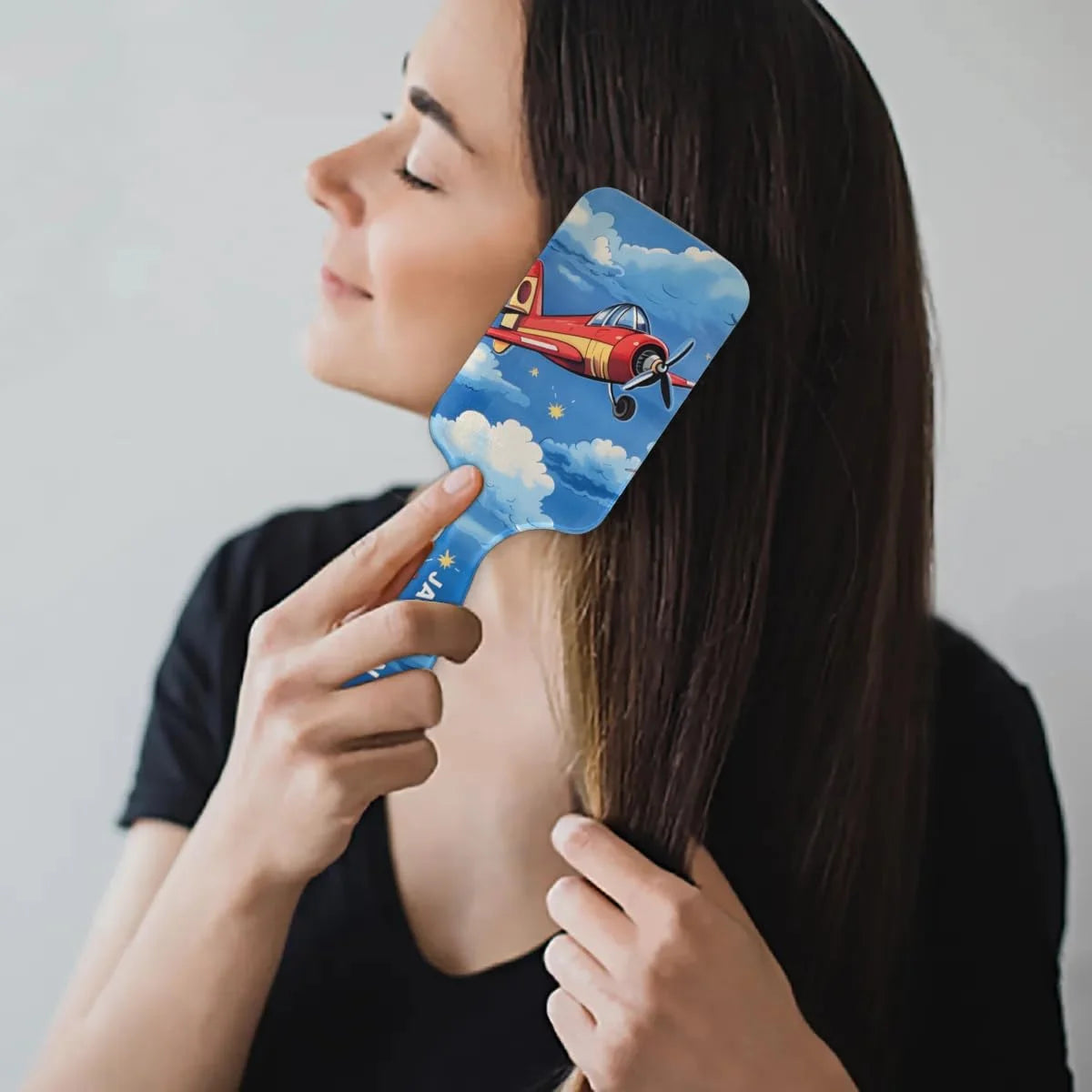 Personalized Cute Car Detangler-Hair-Brush for Kids Boys,Glides Through Tangles Comb,Custom Name Hair Brushes for All Hair Types Wet/Dry/Curly/Thick Hair,White 2