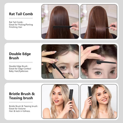 Curl Defining Brush, Curly Hair Brush, Slick Back Hair Brush, For Combing and Shaping Curls in All Hairstyles to Reduce Pulling (Pink)