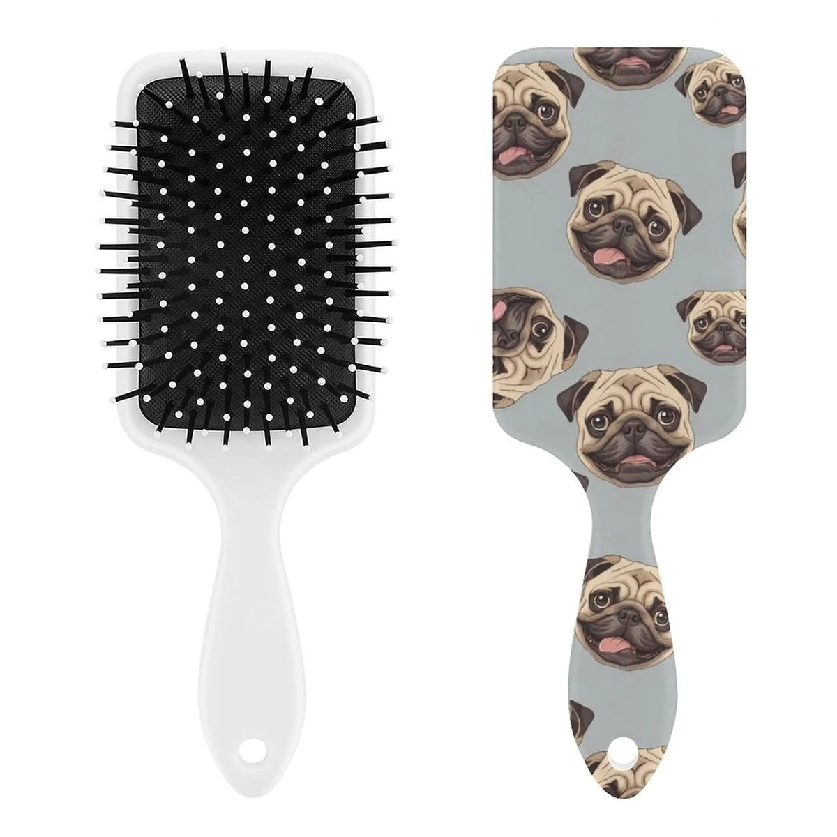 Women Girls Ladies Hair Brush Purple Black Buffalo Check Plaid Pattern, Paddle Brush for Detangling Scalp Massage, Cushion Hairbrush for Long Thick Curly Hair