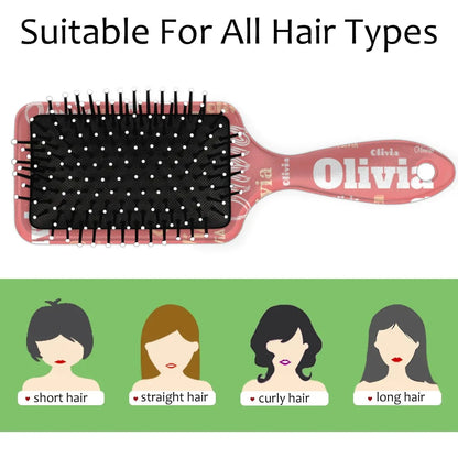 Personalized Name Hair Brush Detangler Brush Gifts for Women Man Custom Detangler-Hair-Brush Kids-Toddler-Girls for Travel All Hair Types