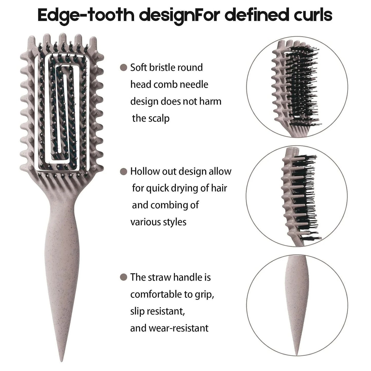 Curly Hair Brush Candybrush Curl Defining Brush for Detangling Shaping and Defining Curls for Women, Men, Wet & Dry Hair (Green Pink)
